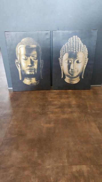 2 Boeddha schilderijen 40x55 cm - gratis af te halen