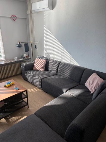 Grote hoekbank grijs, 5 losse delen, 285 cm breed