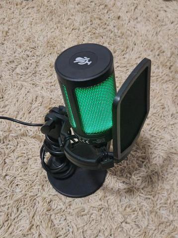 USB Microfoon met RGB Verlichting en Popfilter