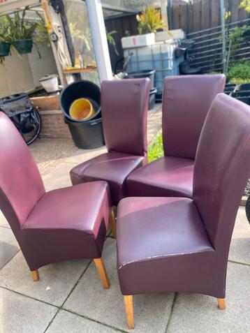 Set van 4 paarse stoelen