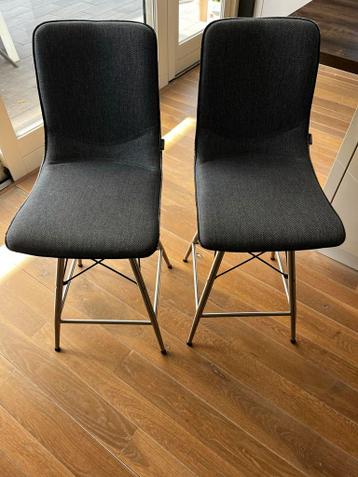 Gratis set van 2  barkrukken - blauw met metalen onderstel