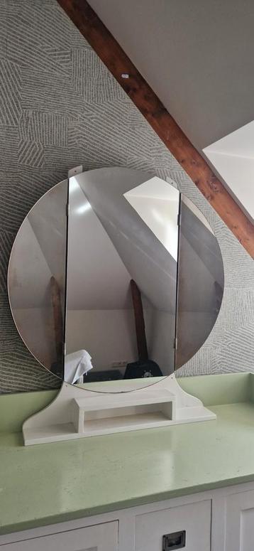 Vintage kapspiegel met drieluik en opbergvakje