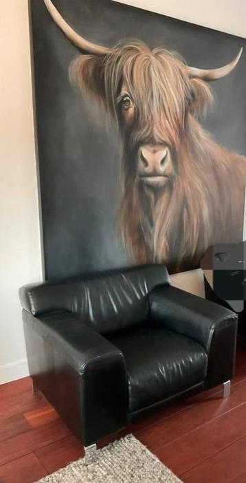 Leolux design fauteuil zwart leer