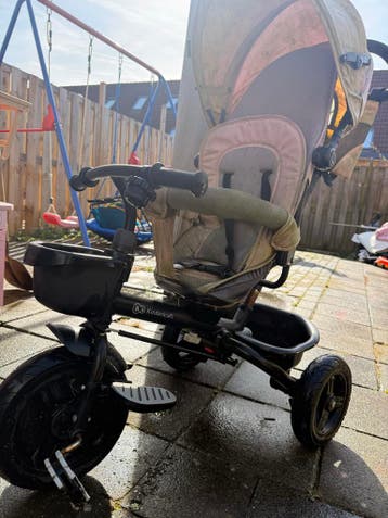 Gratis - Kinderkraft Driewieler – Roze/Grijs – Met Duwstang