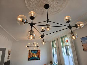 Industriële hanglamp met 10 glazen bollen - Utrecht