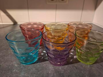6 gekleurde limonade glazen