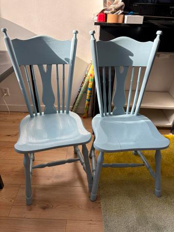 4 Stoelen eettafel lichtblauw | GRATIS AFHALEN