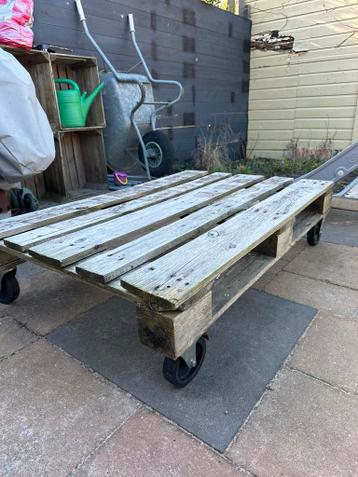 Pallet salontafel met wielen - gratis af te halen