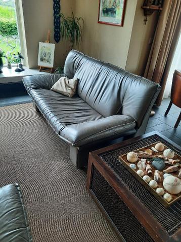 Bankstellen 2+3 zits (grijs leder)