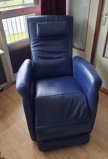 Gratis blauwe leren relax stoel