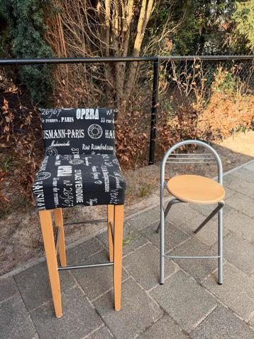 Barkruk met zwart-wit print