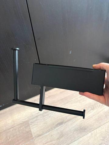 GRATIS: Moderne toiletrolhouder met dispenser (mat zwart)