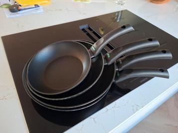 Pannenset anti-aanbak met gebruikssporen