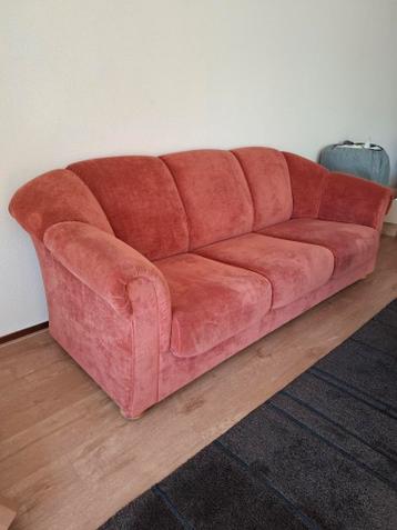 3-zits bank roze stof