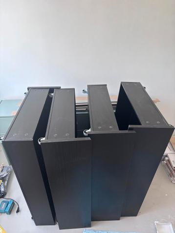 Malm bedlades, 4 stuks, zwart