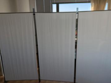 kamerscherm 3 panelen 260x180 cm wit - gratis af te halen