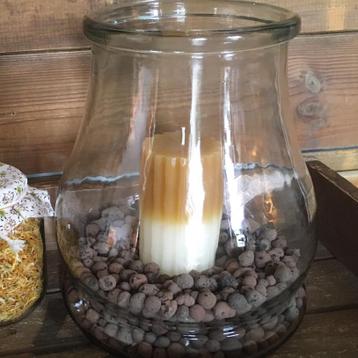 Groot glazen windlicht