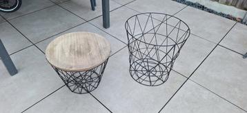 Metalen mandje voor kussens of als bijzettafeltje