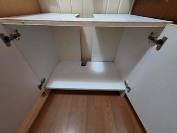 Wastafelonderkast wit met twee deurtjes