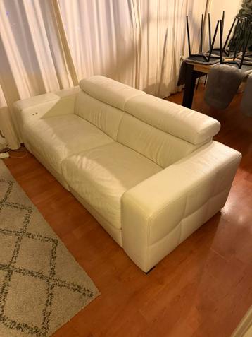 Montel bank leder elektrisch verstelbaar leer wit