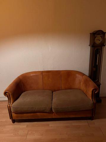 Vintage Leren Tweezitsbank - Woensdag 25/03 ophalen