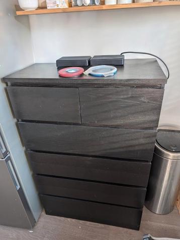 IKEA Malm ladekast, zwartbruin