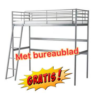 Hoogslaper IKEA met bureaublad - Goede staat, gratis afhalen