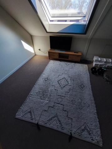 Vloerkleed wit met zwart patroon