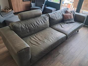 Hennes&Hazel groene leren 4-zits bank