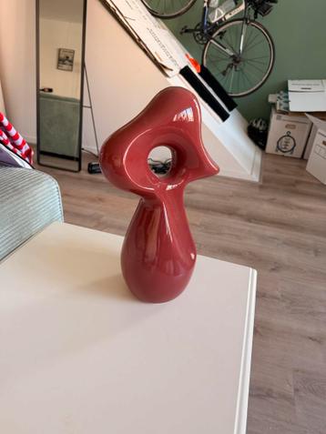 Modern sierobject rood/terracotta - unieke vormgeving