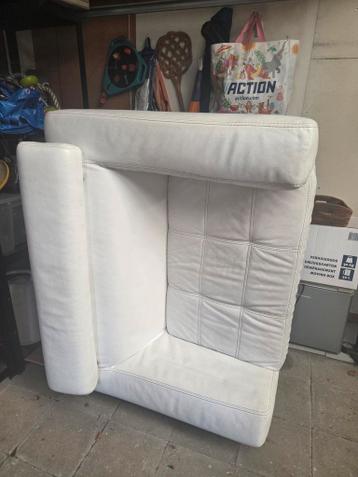 Tweezitsbank/ loveseat design wit leer