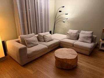 Licht grijze hoekbank