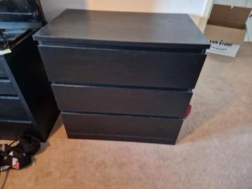 Ikea ladeblok bruin/zwart
