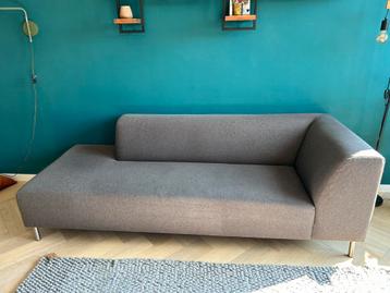 Gratis bank / chaise longue, bruine stof, 230cm