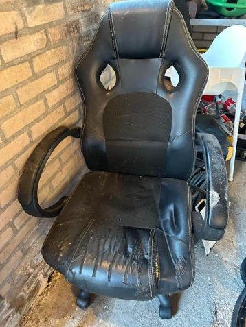 Oude gaming bureaustoel - Zwart, beschadigd