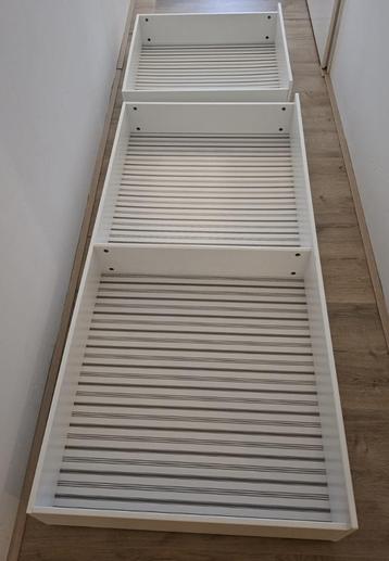 HEMNES Bedlade, set van 2, wit gebeitst, 200 cm