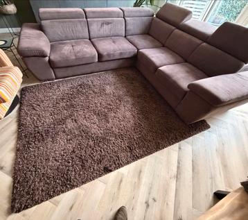 Hoogpolig vloerkleed bruin 160 x 230 cm