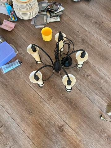 Zwarte hanglamp met 6 lichtpunten