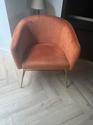 Oranje/koperbruin stoffen stoel