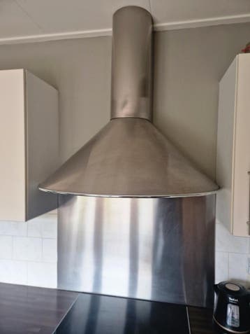 GRATIS Afzuigkap met onder muurplaat Rvs