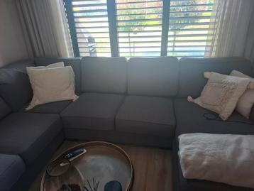 Hoekbank grijs u vorm