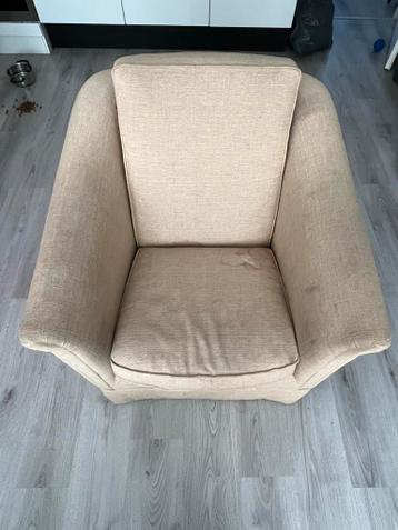 Comfortabele Lounge Stoel - Beige Stof gratis af te halen
