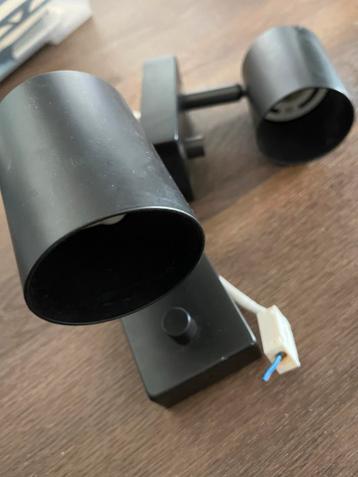 2 Zwarte dimbare wandlampjes