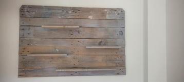 Steigerhouten wandboard met planken