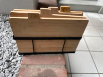 Houten snijplanken met houder