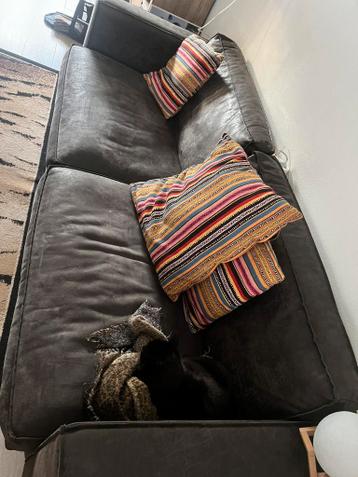 Gratis Stoffen bankstel, donkerbruin 227x85x80cm