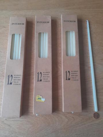 36 Dunne Kaarsen - Crème Kleur - Nieuw in Verpakking