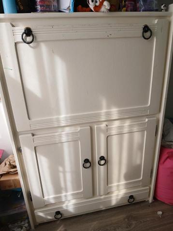 Massief lichteiken kast bureau kommode