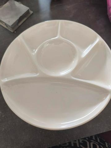 Witte snack schaal 4stuks, gebruikt