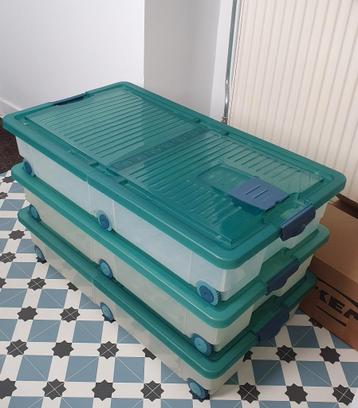 3 platte opbergboxen, kunststof